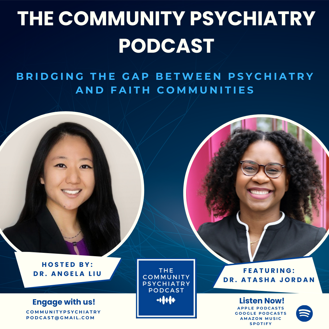 The Community Psychiatry Podcast graphic featuring Dr. Atasha Jordan